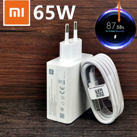 Original Xiaomi Charger 65W Turbo Charge EU GaN Adapter QC 4.0 Fast Charge Redmi Note 9 Pro 10 K30 5A Cable Charging MI 11 10 ► Photo 1/6
