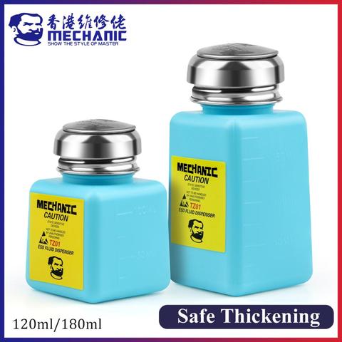 MECHANIC 180ml Metal Cap Liquid Alcohol Bottle Press Pumping ESD Fluid Dispenser Plastic Container For PCB Motherboard Cleaning ► Photo 1/6