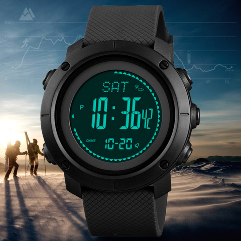 SKMEI Altimeter Barometer Thermometer Altitude Men Digital Watches Sports Clock Climbing Hiking Wristwatch Montre Homme 1427 ► Photo 1/6