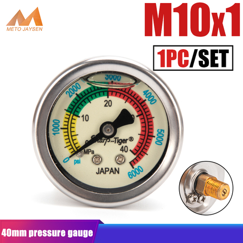 PCP Pump Paintball M10x1 Thread High Pressure Gauges Liquid Oil Filled Diving 1.5 Inches 40MM 40MPA 6000PSI Air Refilling ► Photo 1/6
