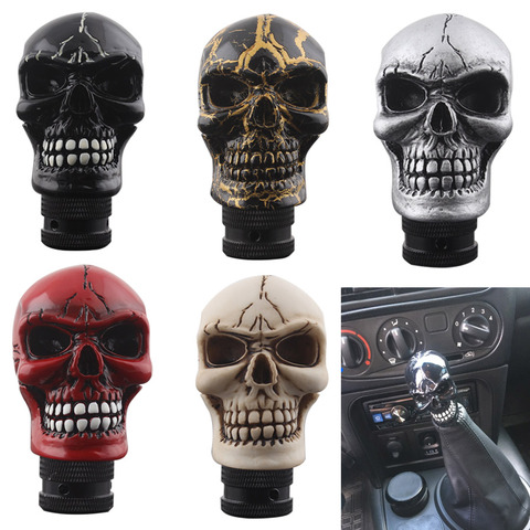 Car Shift Knob Lever Skull Head Style Car Truck Manual Gear Shift Knob Lever Shifter Gear Stick Hand Brake Cases Car Accessories ► Photo 1/6