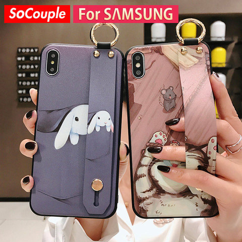 SoCouple Wrist Strap Case For Samsung Galaxy A51 A71 A50 A70 A20 30s a21s a10 Note 10 S8 S9 S10 Plus S20 Ultra Phone Holder Case ► Photo 1/6