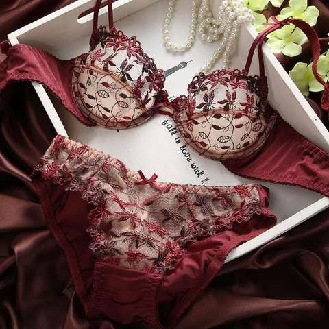 Women Underwear Lingerie Set Lace Sexy Luxury Sexy Bra and Lingerie Set for Women with Lace Underwear Panty ► Photo 1/6