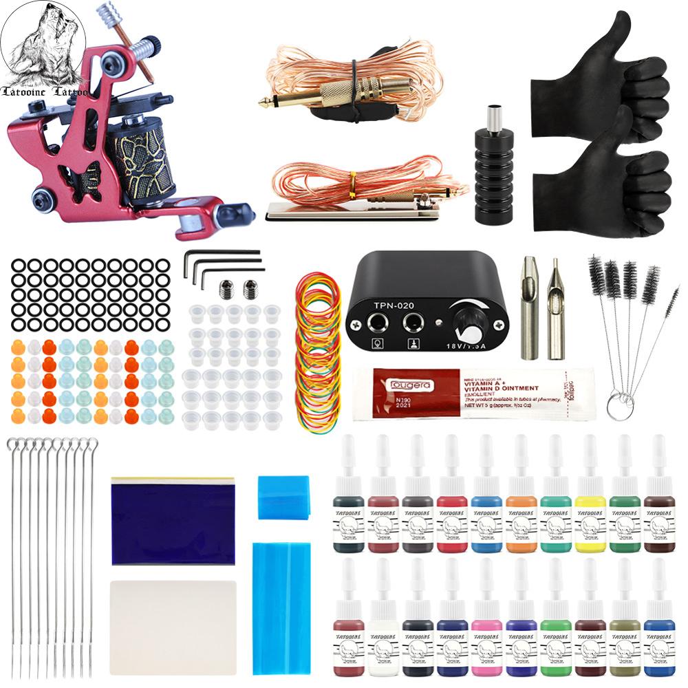 Tattoo Kit 20 Colors Inks 8 Wrap Coils Tattoo Gun Machines Grips Needles  Power Supply Tattoo Kit For Beginner Accessories Set - Price history &  Review, AliExpress Seller - TATOOINE Official Store