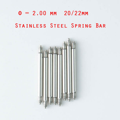 10 Pcs diameter diameter=2mm Stainless Steel 18mm/20mm/22mm/24mm Spring Bars Pin for Diver  watch ► Photo 1/3