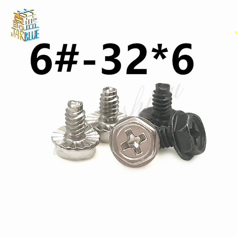 20/50Pcs 6#-32*6 Thread Teeth Outside Hex Computer PC Case Cooling Fan Toolless Adjustment Screw Thumbscrews Thumb Screw ► Photo 1/2