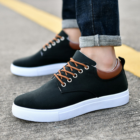 Fashion Canvas Men's Sneakers Black Lace Up Sping Shoes 2022 Classic Casual Vulcanized Shoes Size 46 47 Mens Summer Sport Shoes ► Photo 1/6