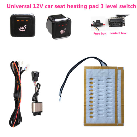 Universal Alloy wire Heated Seat Heater 12V Pads 3 Level Switch Winter Warmer Seat heating  Covers 12V ► Photo 1/6