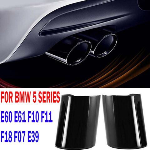 2pcs Car Cover Exhaust Muffler Tip Stainless Steel Pipe For BMW 5 Series 520i 523i 525i F10 F11 F07 E12 E28 E34 E39 E60 E61 ► Photo 1/6