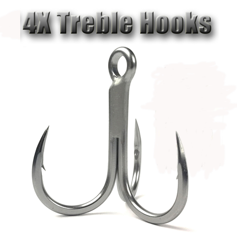 Big Game 4X #4-#5/0 Anti-Rust Treble Hook Super Sharp Triple Anchor Hooks For Sea Trolling Fishing Saltwater Lure Fishhooks ► Photo 1/6