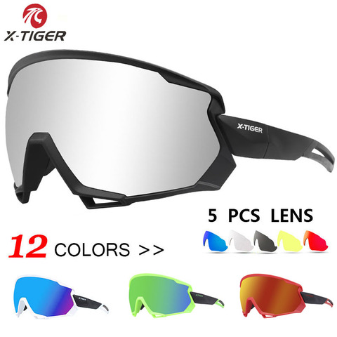 X-TIGER Wind Cycling Glasses 5 Lens Polarized Outdoor Sport Bicycle Glasses MTB Mountain Bike Sunglasses Goggles Cycling Eyewear ► Photo 1/6