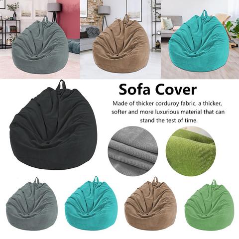 Lazy BeanBag Sofas Cover Chairs without Filler Soft Removable Corduroy Lounger Seat Bean Bag Pouf Puff Couch Tatami Living Room ► Photo 1/6