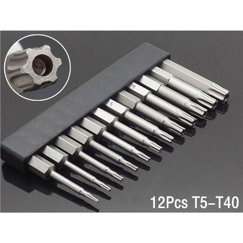 50mm 8Pcs OR 12Pcs Set Security Tamper Proof Magnetic Screwdriver Drill Bit Screw Driver Bits Hex Torx Flat Head 1/4