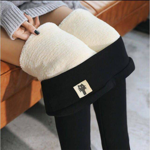 Large Size Plush Thick Casual Pants Ladies Keep Warm Cashmere Pants Autumn and Winter New High Waist Trousers Plus Size Women ► Photo 1/6