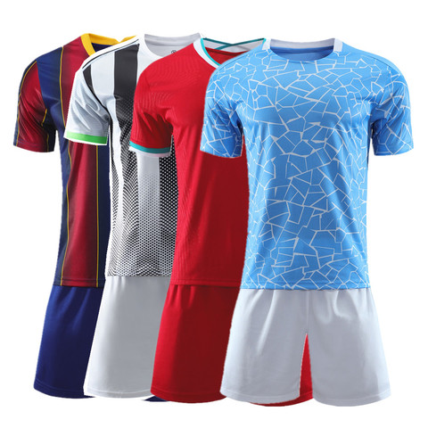 Cheap Soccer Sets Uniforms Men Kids Football Jerseys training sport team  game soccer jersey set breathable short sleeve kits