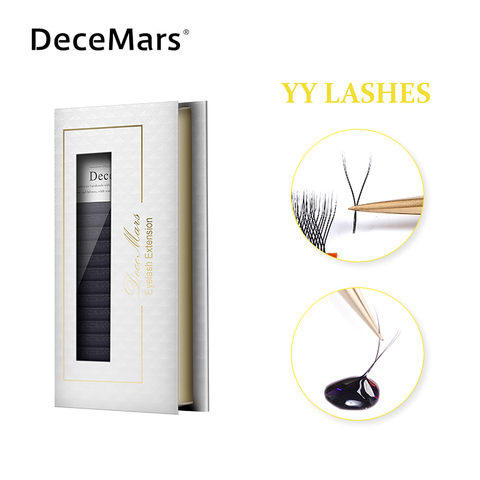 DeceMars YY Shape  Black Brown Eyelashes Extensions Two Tip Lashes C/D Curl  High Quality  Idividual ► Photo 1/6
