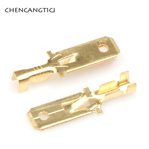 50 Pcs 6.3 MM Automotive Crimp Terminal Male Spade Connector Brass Pins Auto Splice Wire Terminals DJ611-6.3A G194 ► Photo 1/1