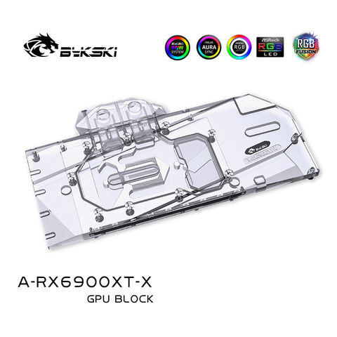 Bykski 6900 6800 GPU Water Cooling Block, Full Cover Cooler For AMD Founder Edition Radeon RX 6900 6800 XT, A-RX6900XT-X ► Photo 1/5