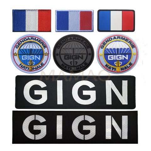 GIGN RAID Infrared France Gendarmerie PVC Patch Reflective French Tactics Fighting spirit IR Armband Applique Shoulder Badge ► Photo 1/5