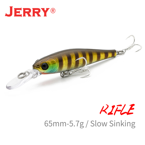 Jerry Rifle slow sinking minnow UL fishing lures rattling jerkbait lures 65mm 2.55in 4.8g pike salmon bass area trout pesca hard ► Photo 1/6