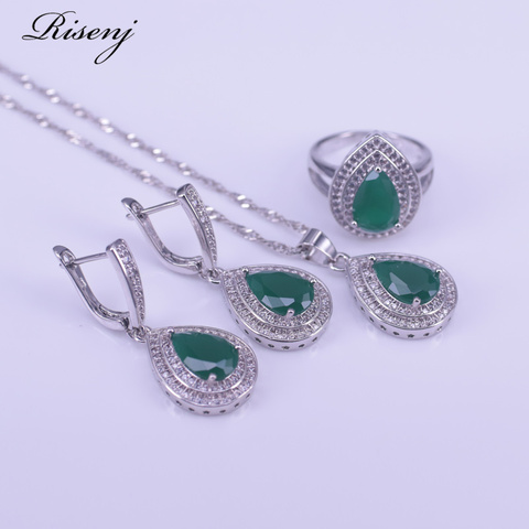 Malay Jade 925 silver jewelry set for women earrings ring necklace set 925 sterling silver costume jewelry set bridal jewelry ► Photo 1/6