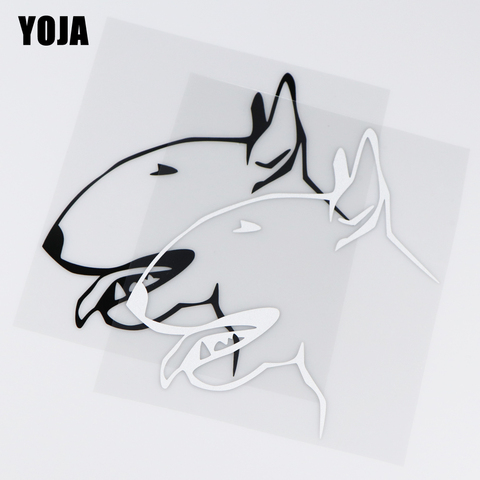 YOJA 15X17.6CM I Love My Bull Terrier Car Sticker Vinyl Decal Lovely Cartoon Animal  ZT2-0025 ► Photo 1/6