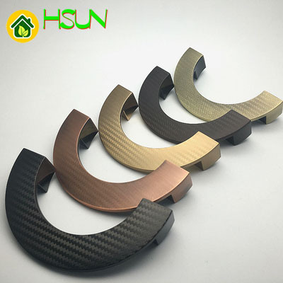 Black green red bronze color minimalist hole distance 96/128mm American wardrobe door semi-circular handle drawer shoe cabine ► Photo 1/5