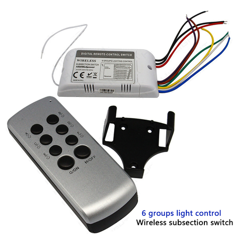 High voltage 110V 220V 4 6 channel remote switch controller 1000W/CH LED wireless digital subsection remote control ► Photo 1/3