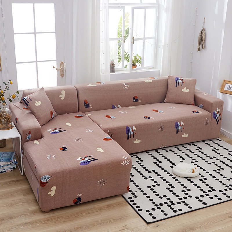 Details about   Sectional Floral Sofa Cover Elastic For Room L Shaped Chaise Lounge  Tight  Wrap 