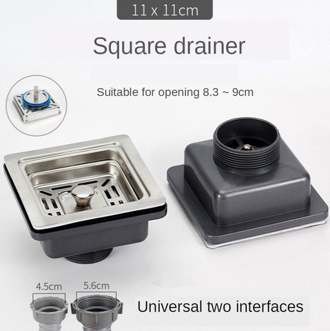 Stainless steel sink square drainer Kitchen Drains Strainers filter dregs deodorant hose Flume with overflow basin pipe kit ► Photo 1/6