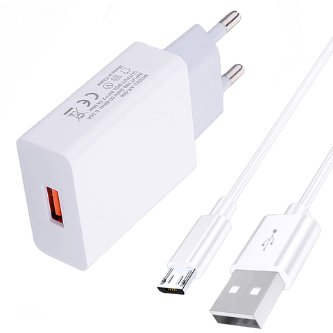 For OPPO A5 A8 A9 2022 A52 A72 A92 A91 Redmi 8A 9 Note 5 6 7 8 9 Pro 8T Plug Phone Charger Plug Wall Type C Micro USB Data Cable ► Photo 1/6