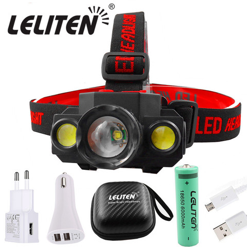 COB led Fishing Headlight Use 18650 Battery Headlamp  Flashlight Zoom head lamp torch Camping head light ► Photo 1/6