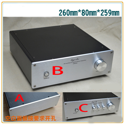 KYYSLB 260*80*259MM All-aluminum Amplifier Chassis X2608 DIY Enclosure Amplifier Housing Pre-stage Box  Amplifier Case Shell ► Photo 1/6