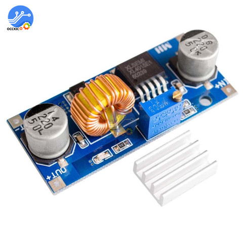 5A DC-DC Step Down Adjustable Power Supply Module LED Lithium Charger XL4015 4~38V 96% 5A DC adjustable step-down module ► Photo 1/6