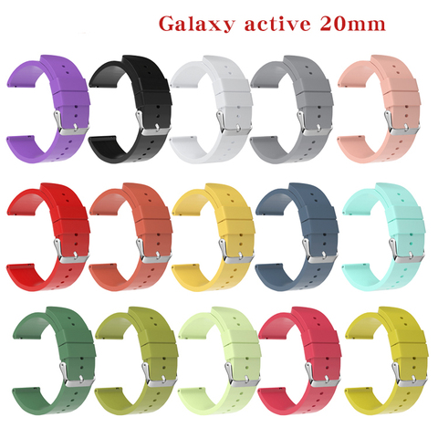 20mm Silicone Sport Strap Rubber Replacement Bracelet Band for Samsung Galaxy Watch Active2 Gear S2 Amazfit GTS Huawei GT 2 42mm ► Photo 1/6