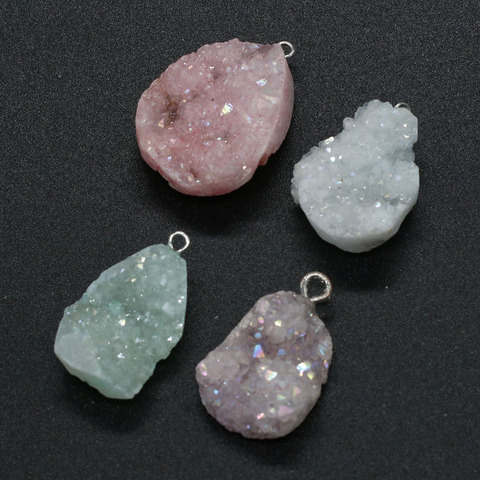 Natural Stone Crystal Cluster Pendants irregular shape Exquisite Charm For jewelry making DIY necklace Earring accessories ► Photo 1/6