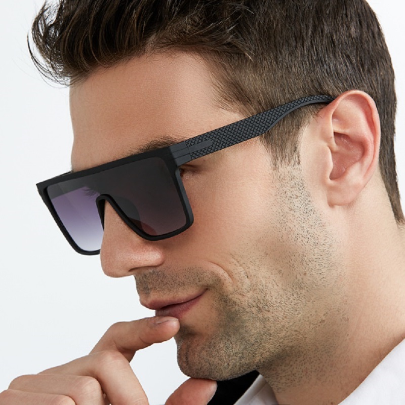 Glass Lens Sunglasses Mens Flat Top Rectangular USA Frame 