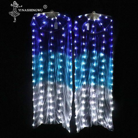 Belly Dance LED Fan Accessories Light LED Silk Fans Shiny Women LED Light 1 pair Belly Dance Veil Performance Props With Battery ► Photo 1/6