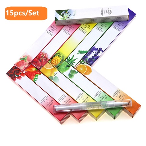 15Pcs Nail Nutrition Oil Pen Cuticle Revitalizer Oil Flavor Set Manicure Soften Pen Treatment Nail Art Tool Nail Cuticle Oil Pen ► Photo 1/6