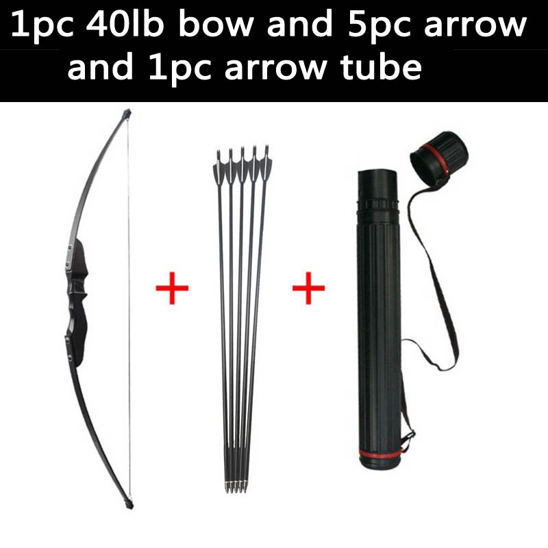 40lb Recurve Bow Fiberglass Arrows Set Archery Bow Outdoor Practice Accessary