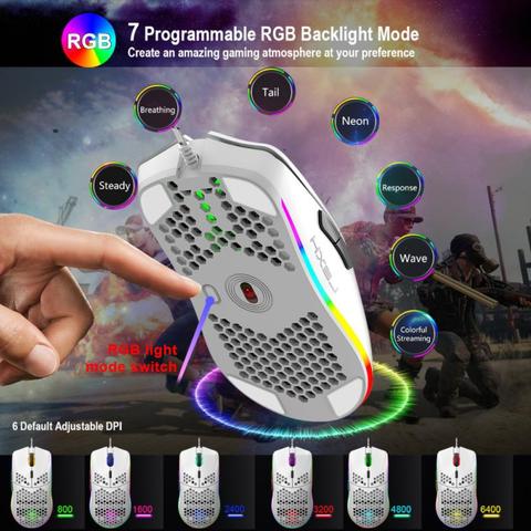 Buy Online Hxsj J900 Usb Wired Gaming Mouse Rgb Gamer Mouses With Six Adjustable Dpi Honeycomb Hollow Ergonomic Design For Desktop Mouse Alitools