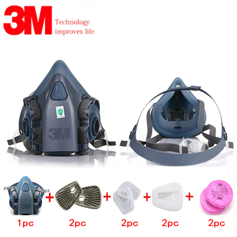 9 in 1 3M 7502 Gas Mask Respirator 603 Industry Paint Pesticide Protective Filter Respirator Anti Pollution Dust Mask ► Photo 1/6