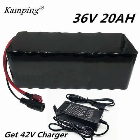 36v 20Ah Lithium Battery 10S4P 20000mAh Electric Bicycle Battery Built-in 20A BMS 42V 2A Charger E Bike Battery with Charger ► Photo 1/6