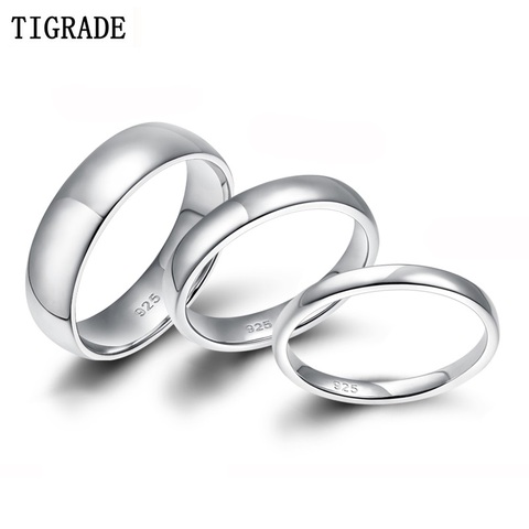Tigrade 2/4/6mm Women Silver Ring High Polished Wedding Band 925 Sterling Silver Rings Simple Engagement Bague Female Jewelry ► Photo 1/6