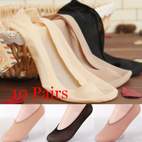 10 Pairs 2022 Summer New Ladies Women Invisible Footsies Shoe Liner Trainer Ballerina Boat Socks Woman Ladies Thin Sock Slippers ► Photo 1/6