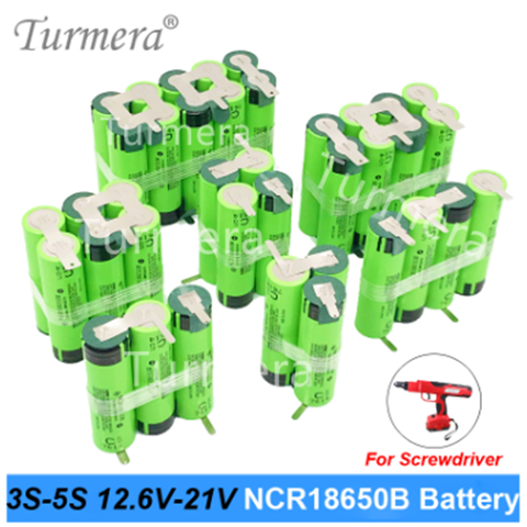 12.6v 16.8v 21v battery pack 18650 Battery 3400mAh 6800mAh ncr18650b for screwdriver shurik shura battery 3s 4s 5s Soldering new ► Photo 1/6