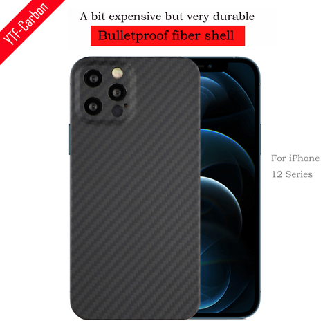 YTF-carbon real carbon fiber case For iphone 12 case Fine hole camera anti-fall cover iphone 12 mini 12 Pro 12 Pro Max shell ► Photo 1/6