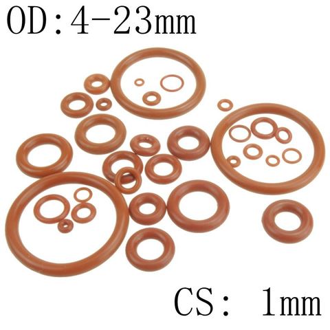 1mm Thickness Silicon Rubber O-ring Sealing 4-23mm OD Red Heat Resistance O Ring Seals Gaskets ► Photo 1/6