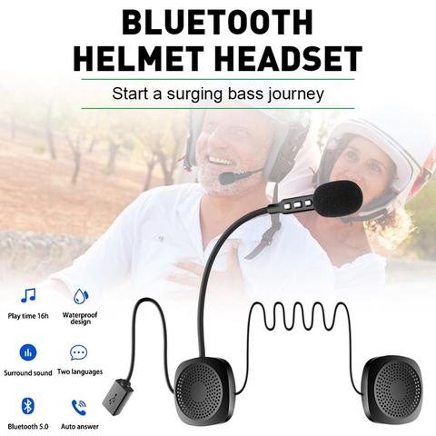 Bluetooth 5.0 Moto Helmet Headset Wireless Handsfree Stereo Earphone Motorcycle Helmet Headphones 16 Hours Music Time ► Photo 1/6