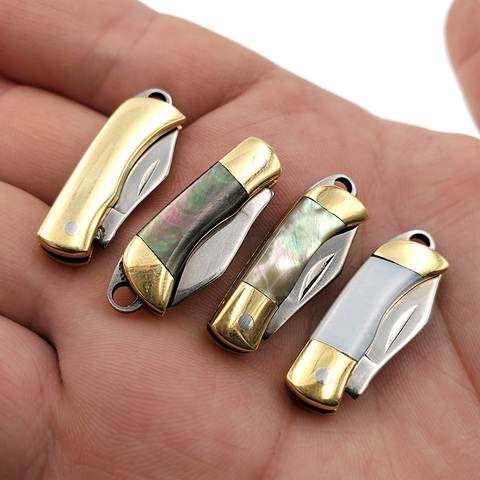 Shell Mini Folding Knife 440C Blade Outdoor Survival Keychain Pendant EDC Necklace Knifes Multi Camping Utility Small Knives ► Photo 1/6